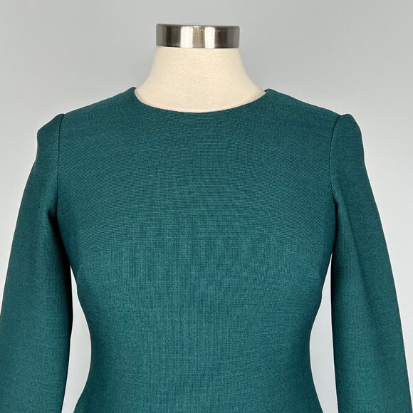 Eliza J Womens Petite Emerald Green Tiered Ruffle Knit Dress 3/4 Sleeve size 4P - Picture 3 of 12